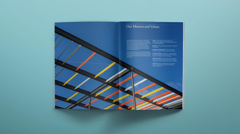 University Annual Review Design | Branding | Graphic Design | Copywriter | Cambridge | Sable and Hawkes