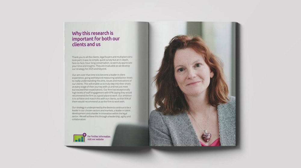 Law Firm Client Brochure Spread Design | Branding | Graphic Design | Copywriter | Cambridge | Sable and Hawkes